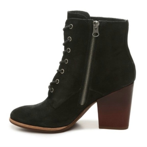 Kork Ease Black Suede Elfa Lace Up Booties - Picture 2 of 6